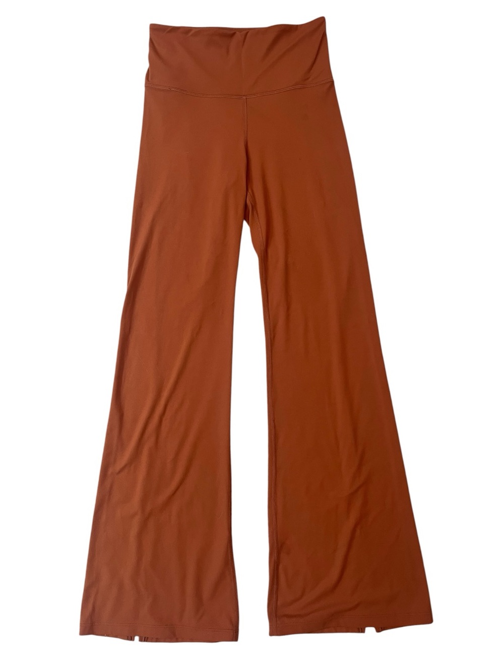 Ododos Brown High Rise Flare Leggings Yoga Pants Size Small Split Hem Athleisure